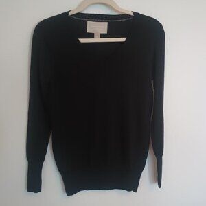 BANANA REPUBLIC WOMEN'S SWEATER BLACK 100% MERINO EXTRA FINE WOOL SIZE SMALL